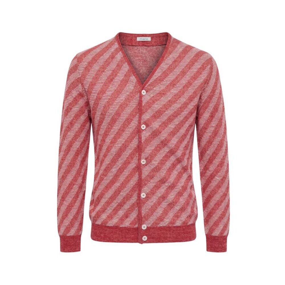 Malo Red Linen Men Men's Cardigan